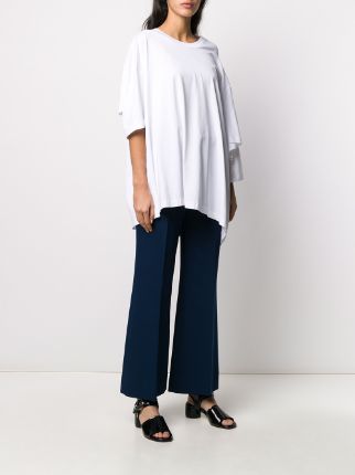 cut-out shoulder asymmetric T-shirt展示图