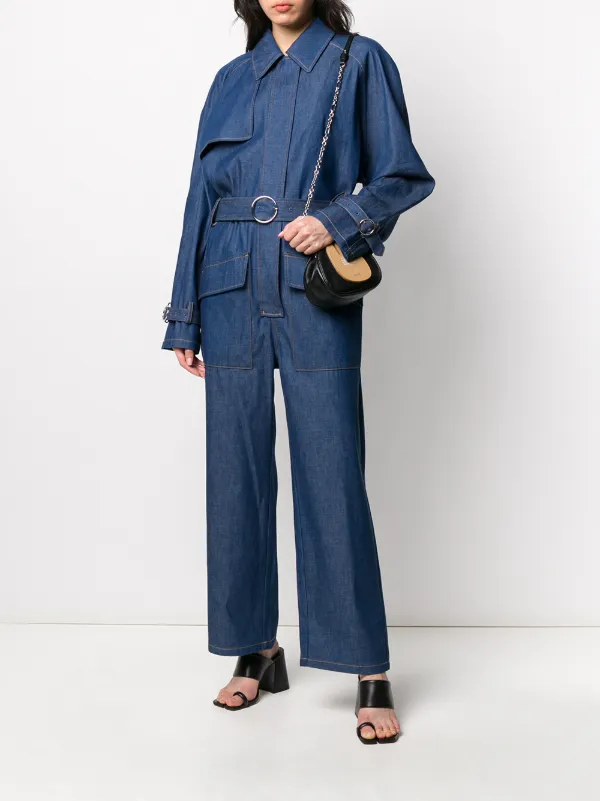 denim belted jumpsuit