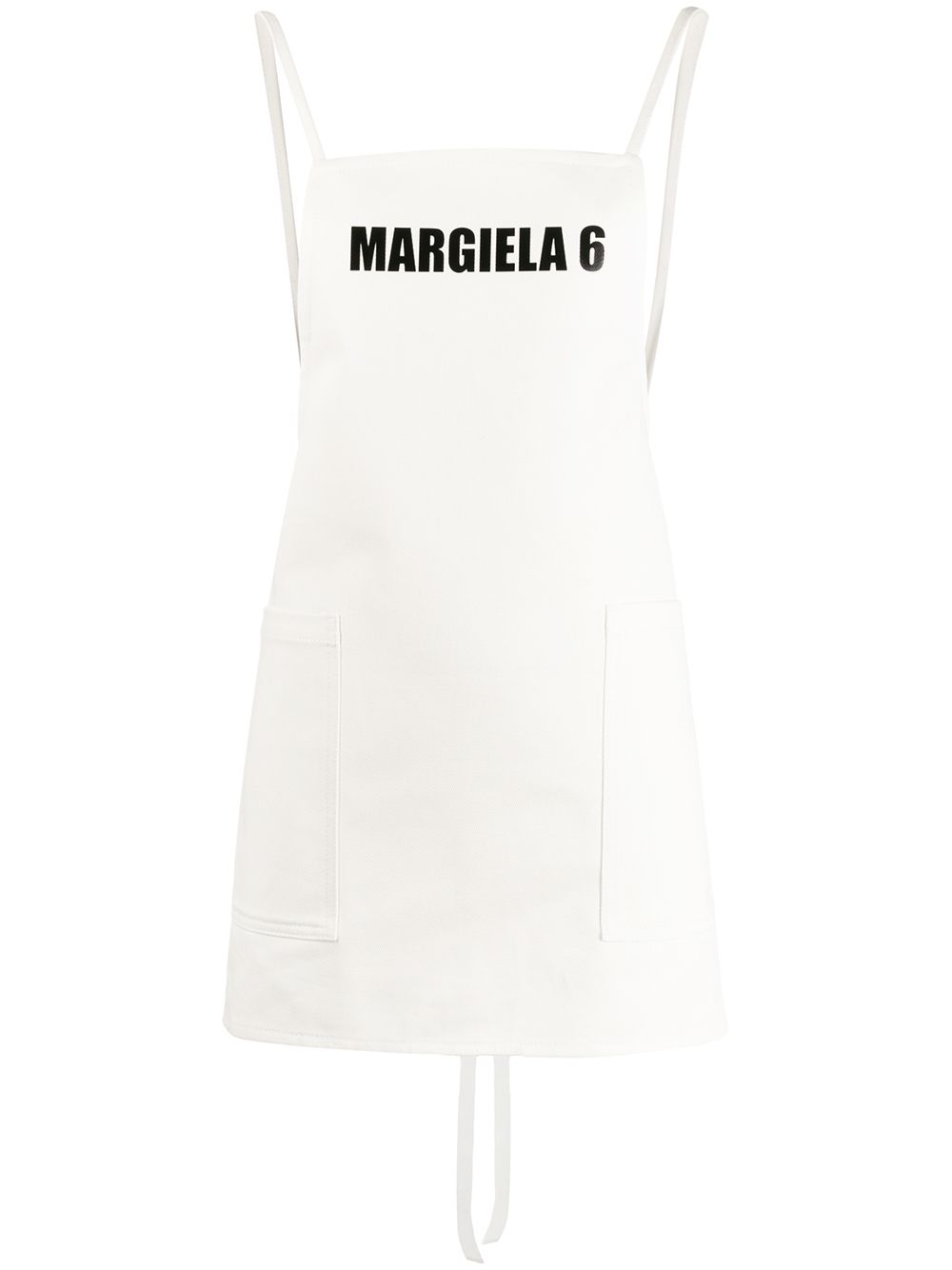 Mm6 Maison Margiela Logo Apron Top In White