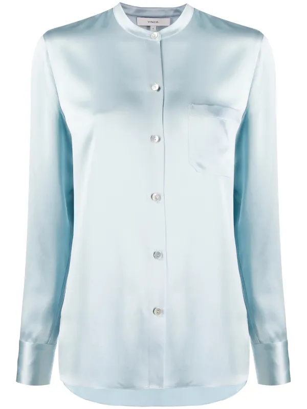 mandarin collar slim fit shirt