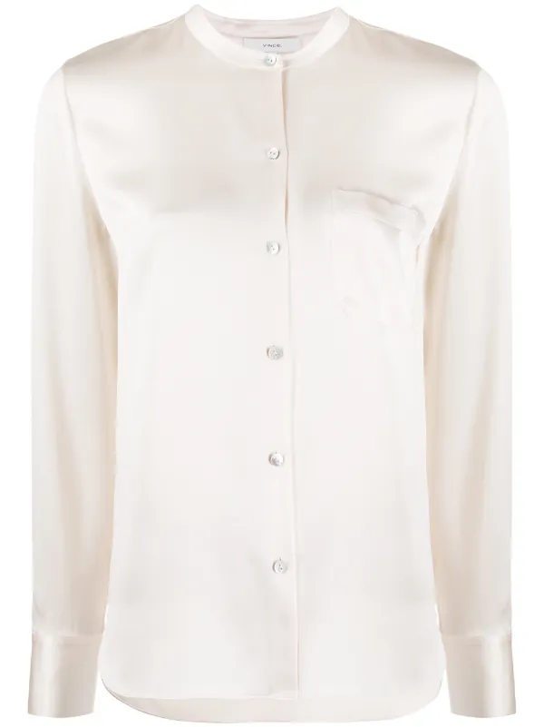 mandarin collar slim fit shirt