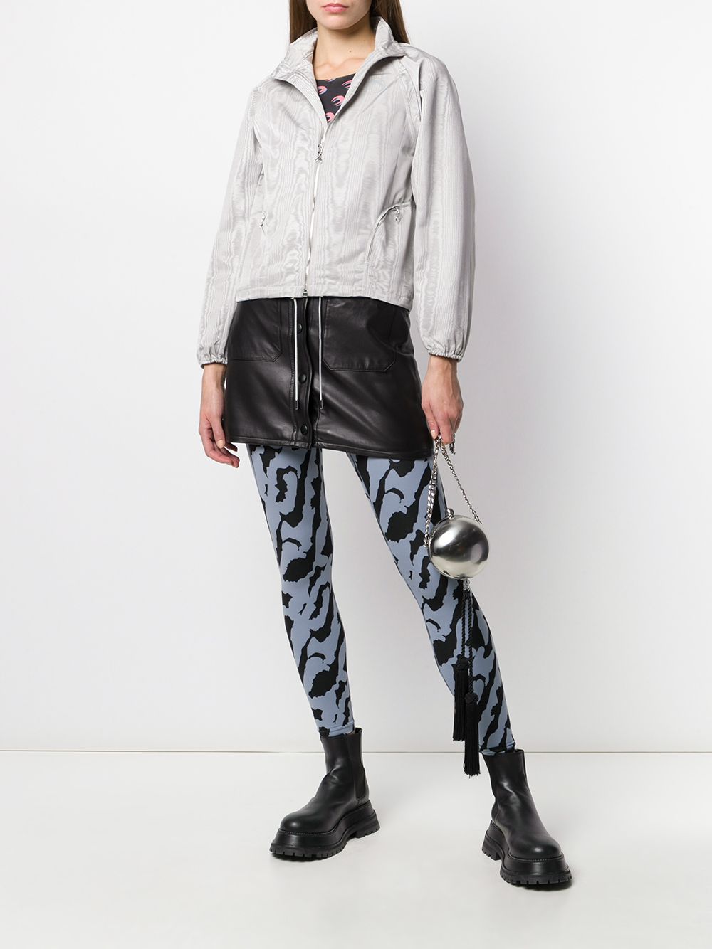 Shop Marine Serre cropped bomber jacket with Express Delivery - FARFETCH