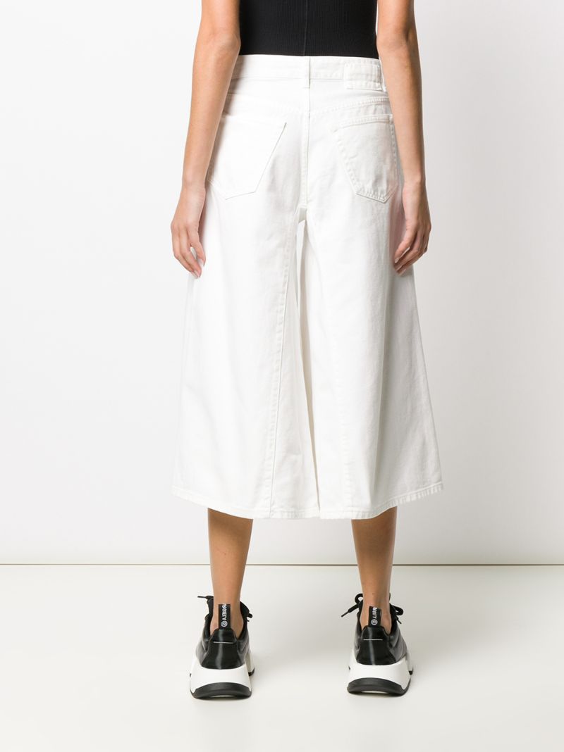 Shop Mm6 Maison Margiela Denim Culottes In White