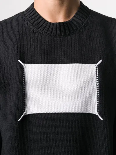 Maison Margiela 'Memory of' label knitted jumper blue | MODES