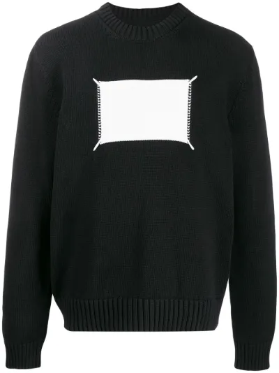 Maison Margiela 'Memory of' label knitted jumper blue | MODES