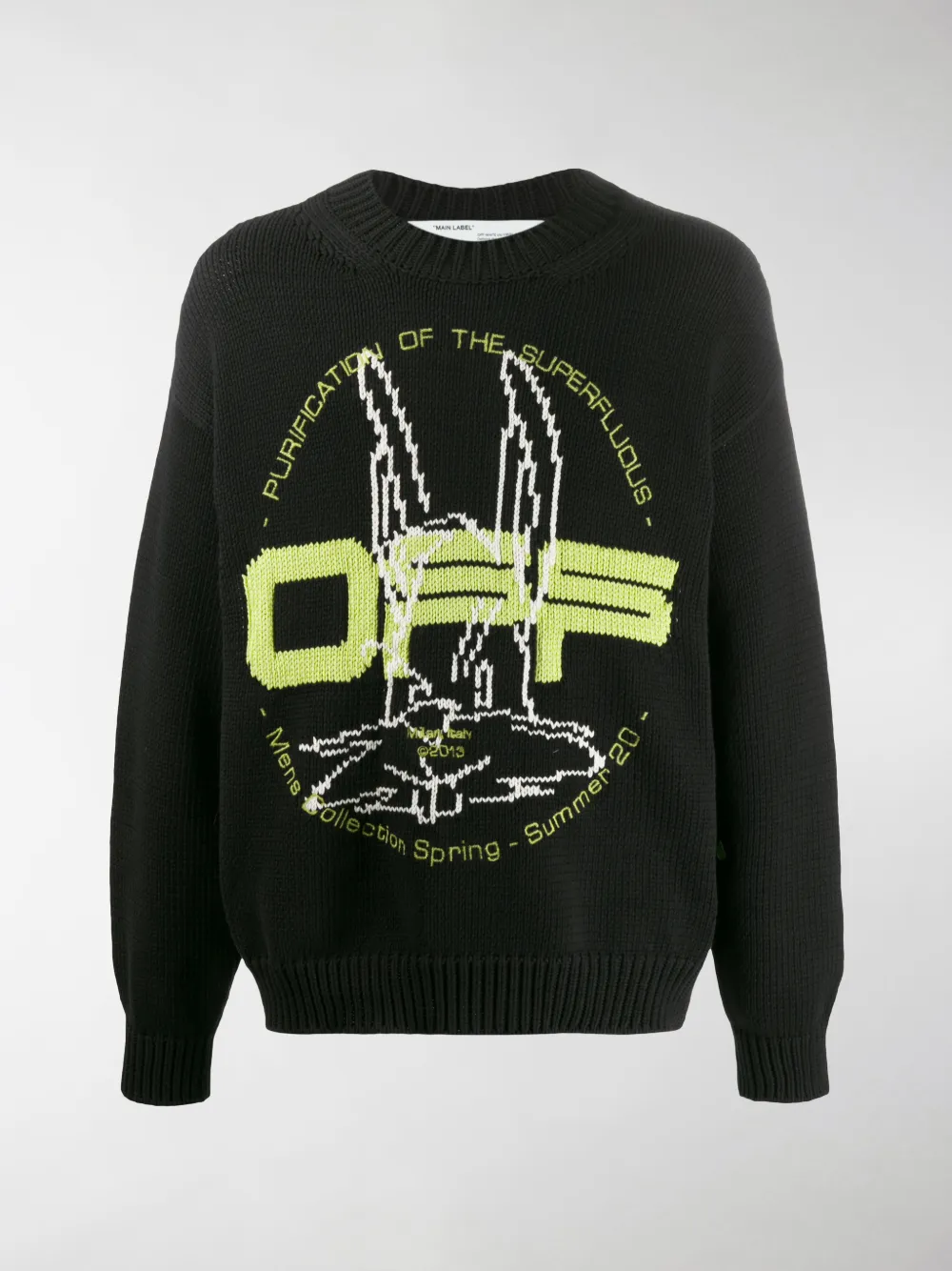 OFF-WHITE HARRY THE BUNNY INTARSIA KNIT JUMPER,OMHE032R20F94008104514703443