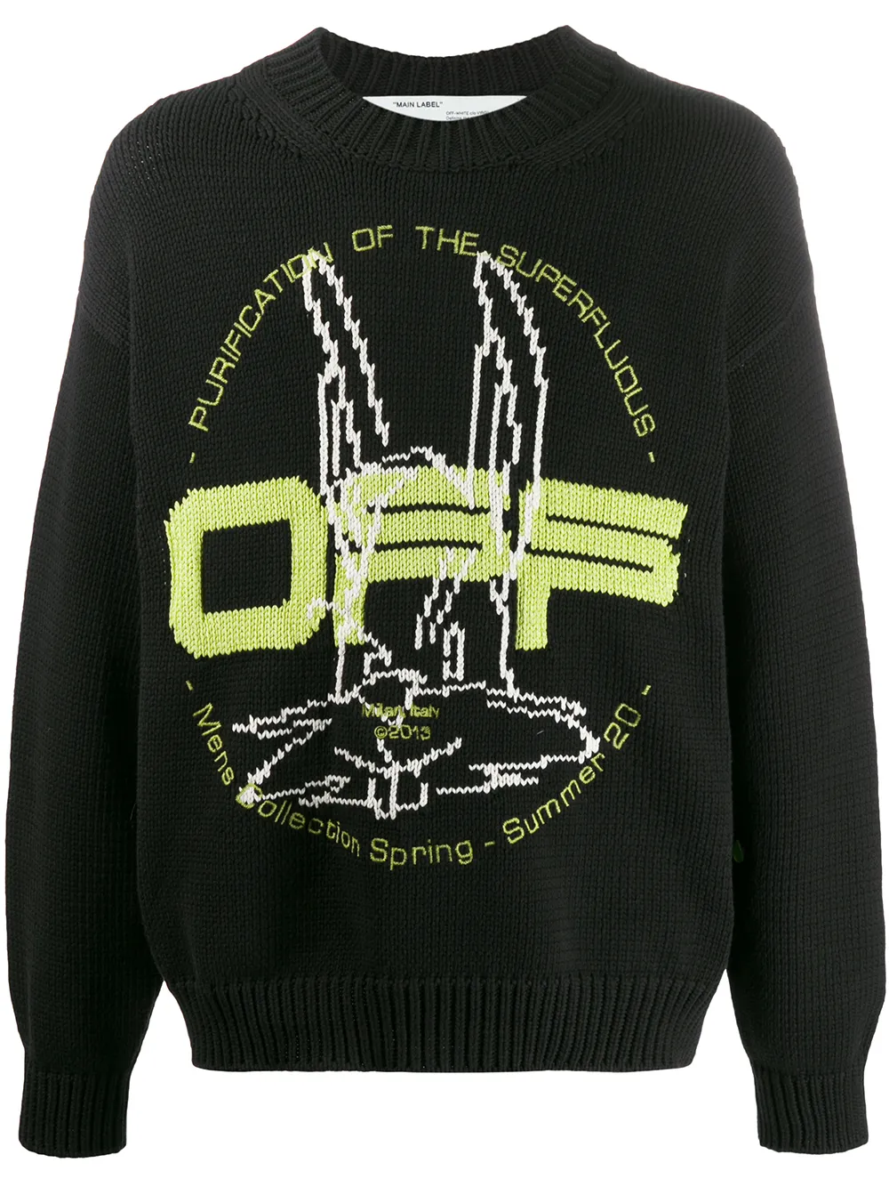 OFF-WHITE HARRY THE BUNNY INTARSIA KNIT JUMPER,OMHE032R20F94008104514703443