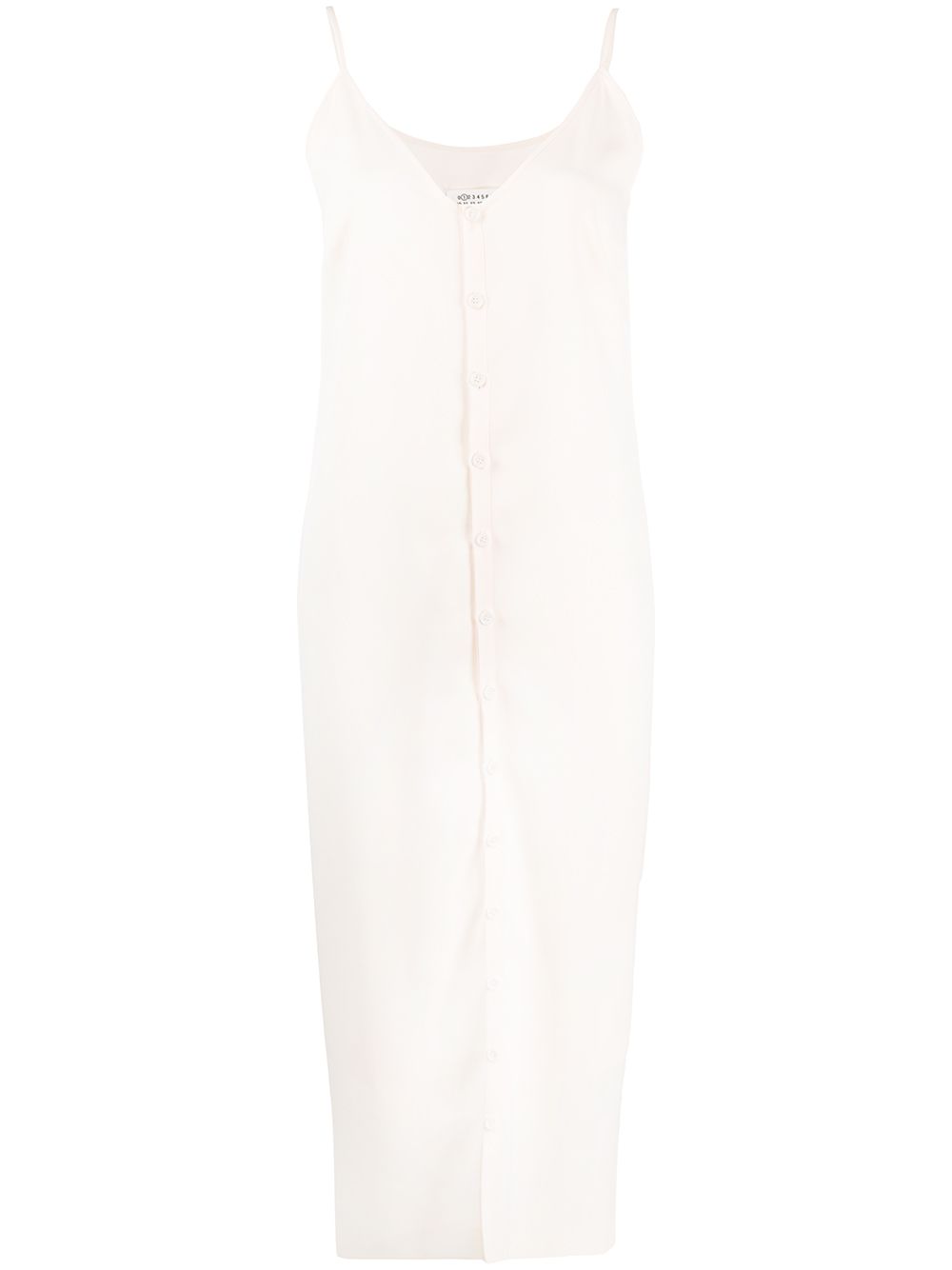 Shop Maison Margiela Buttoned Midi Dress In Neutrals