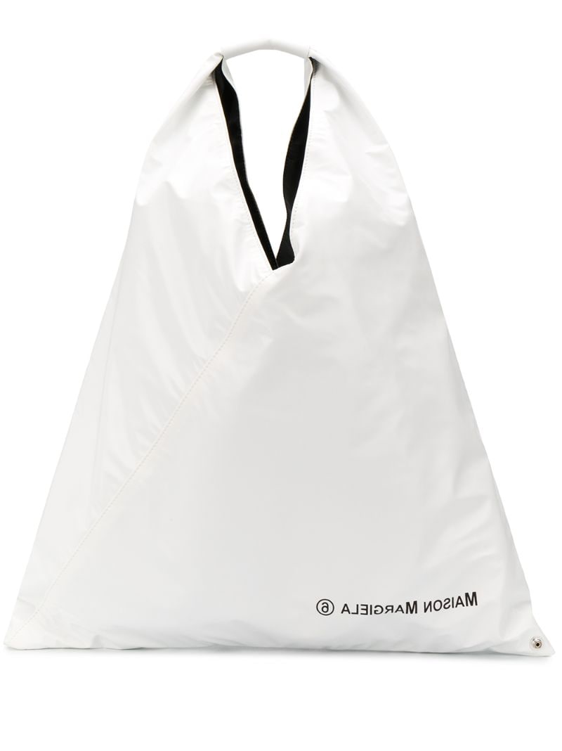Mm6 Maison Margiela Logo Detail Tote Bag In White