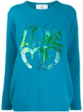 Alberta Ferretti sequin embroidered jumper - Blue