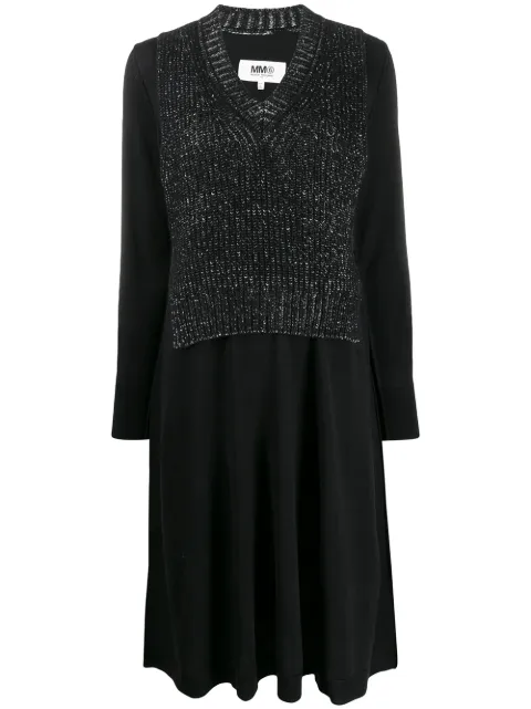 MM6 Maison Margiela Spliced bib panel dress