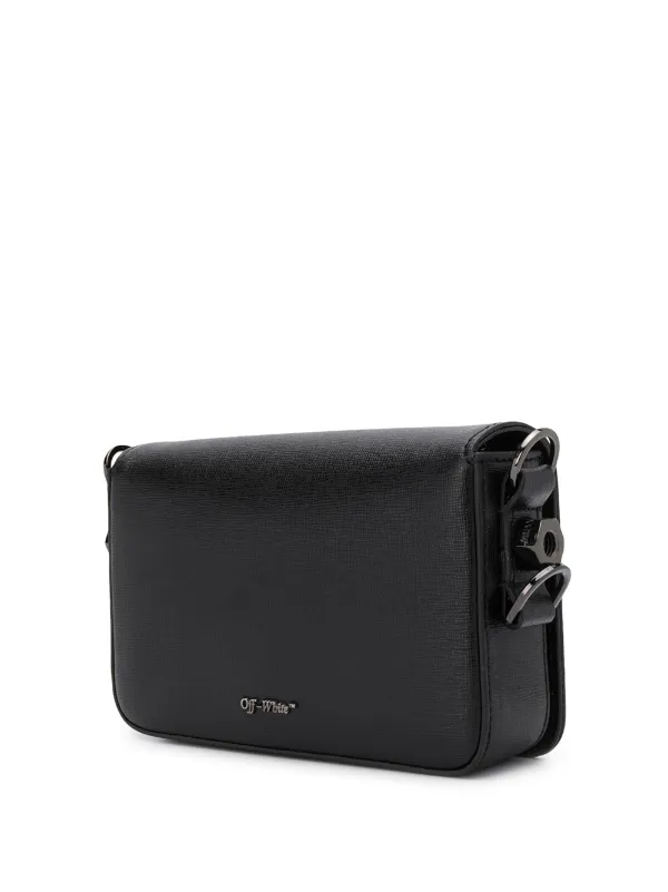off white black diagonal flap bolsa