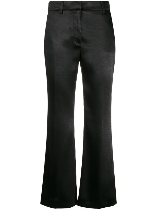 satin cropped trousers