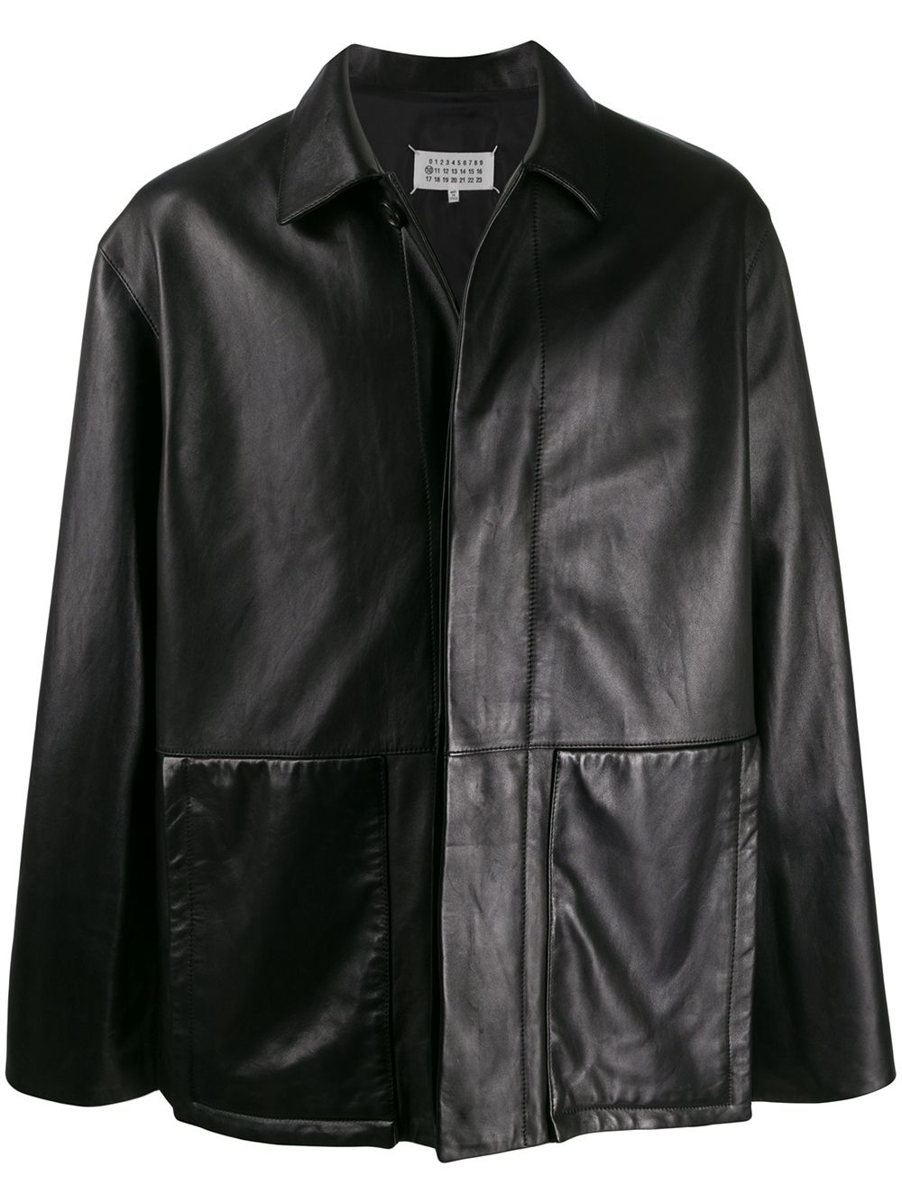 Maison Margiela Oversized Leather Jacket In Black