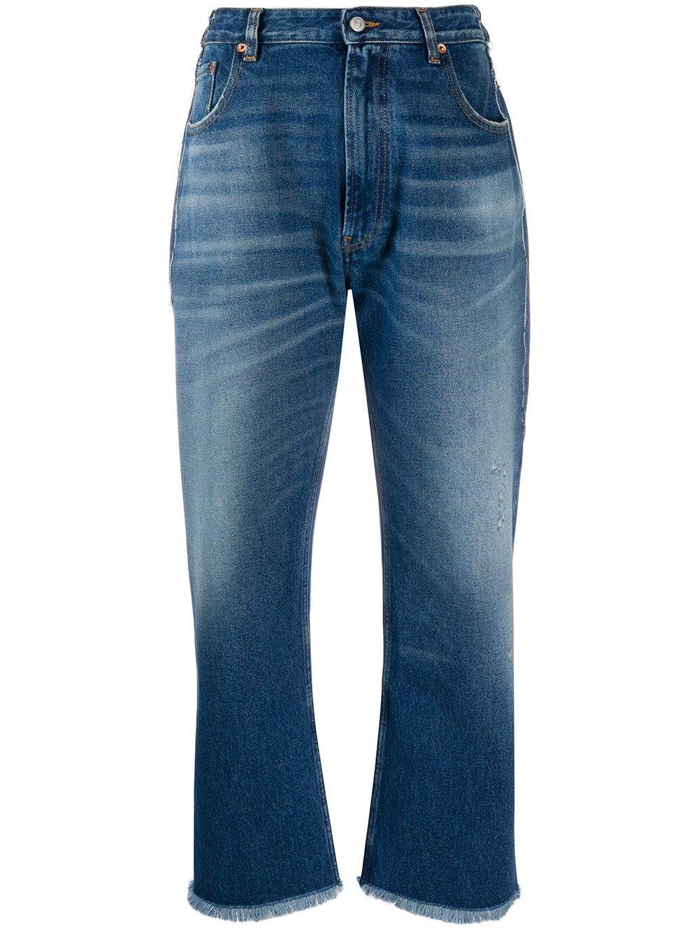 фото Mm6 maison margiela джинсы широкого кроя с бахромой