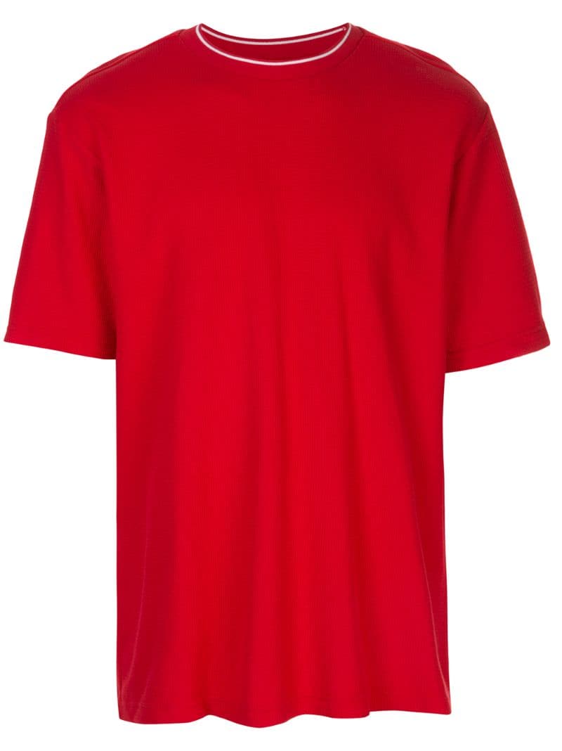 Supreme Stripe Rib Waffle T-shirt In Red