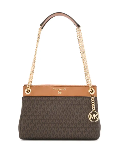 michael kors carrie large pebbled leather shoulder bolsa