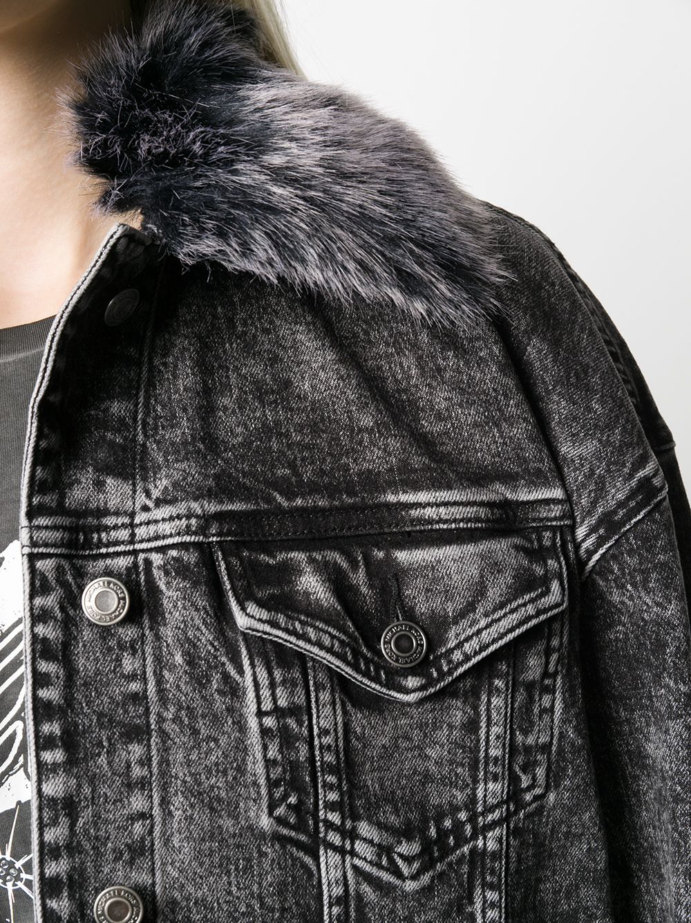 michael kors denim jacket with fur