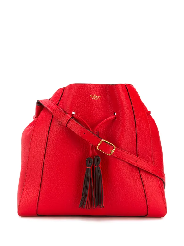 mulberry red tote bag