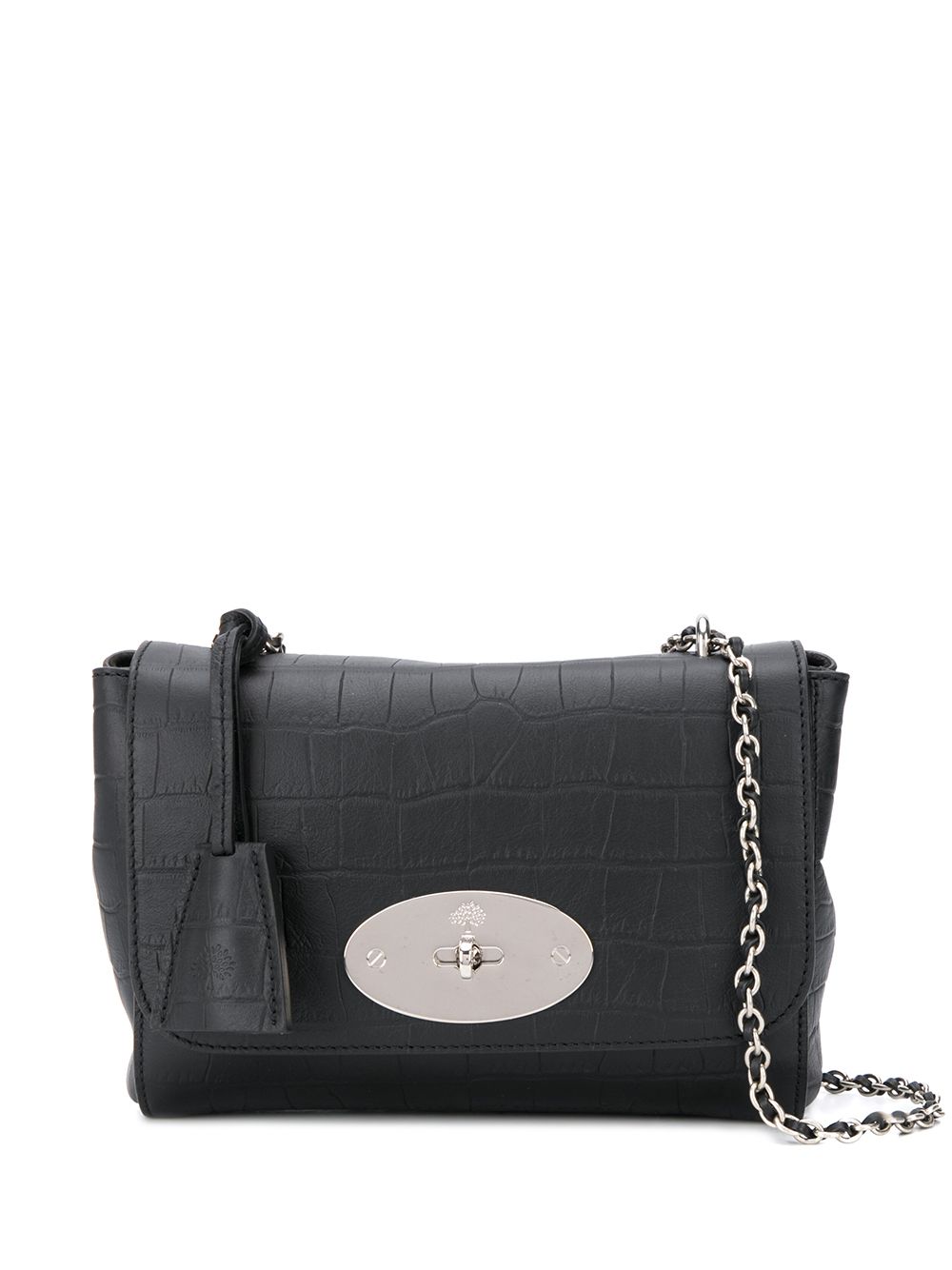 mulberry black croc purse