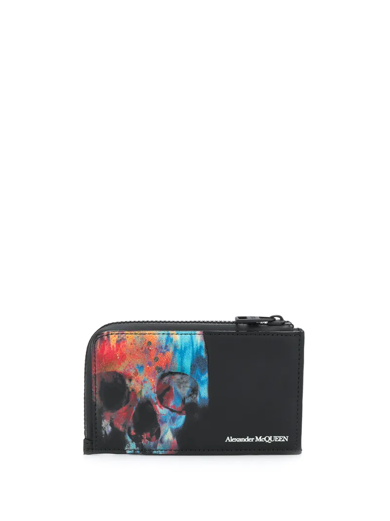 Alexander McQueen – Ikat Skull print zipped cardholder – men – Polyurethane – One Size – Black