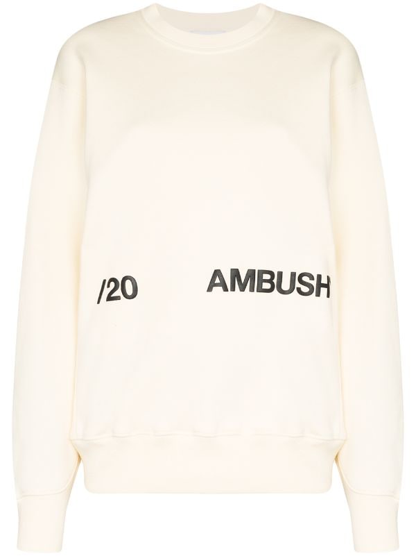 【新品/未使用品】AMBUSH ロゴ スウェットシャツ　白100%コットン