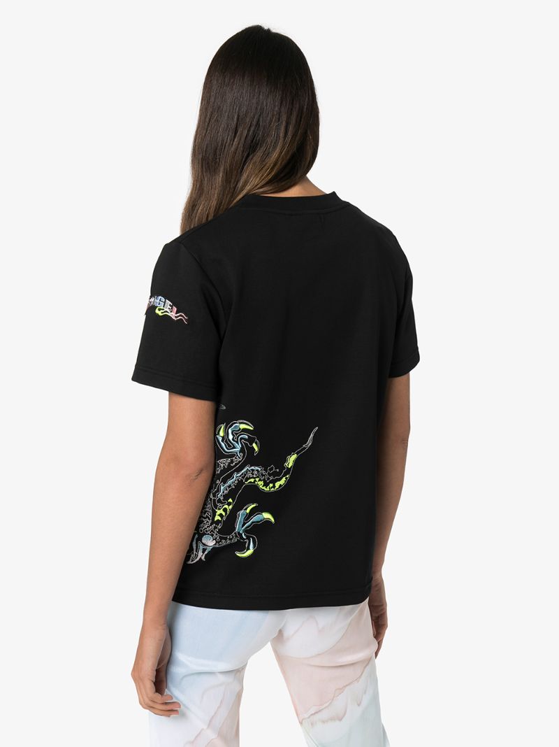 Shop Angel Chen Dragon Embroidered T-shirt In Black