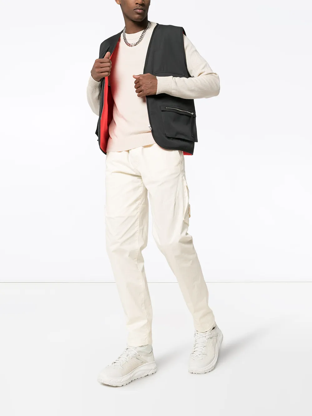 stone island white cargo pants