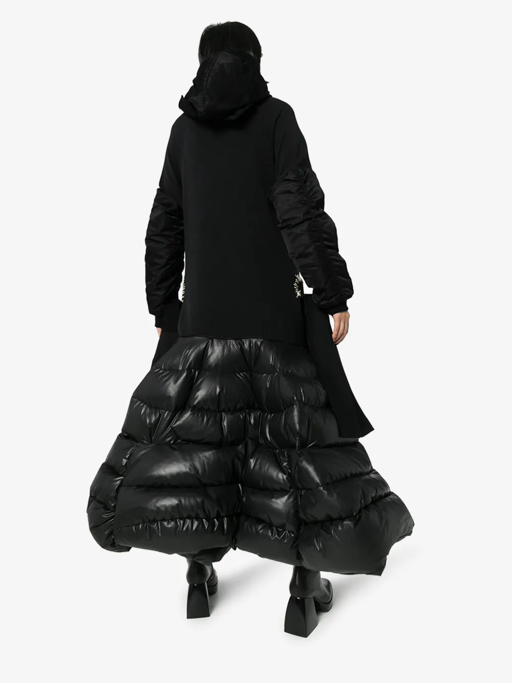DURAN LANTINK RECONSTRUCTED CONTRAST PANEL MIDI DRESS,LOOK1814707519