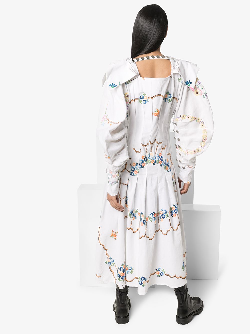 фото Chopova lowena embroidered embellished recycled cotton maxi dress