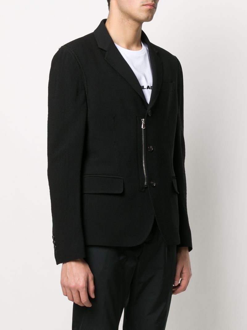 Shop Diesel Black Gold Zipped Slim-fit Blazer In Black