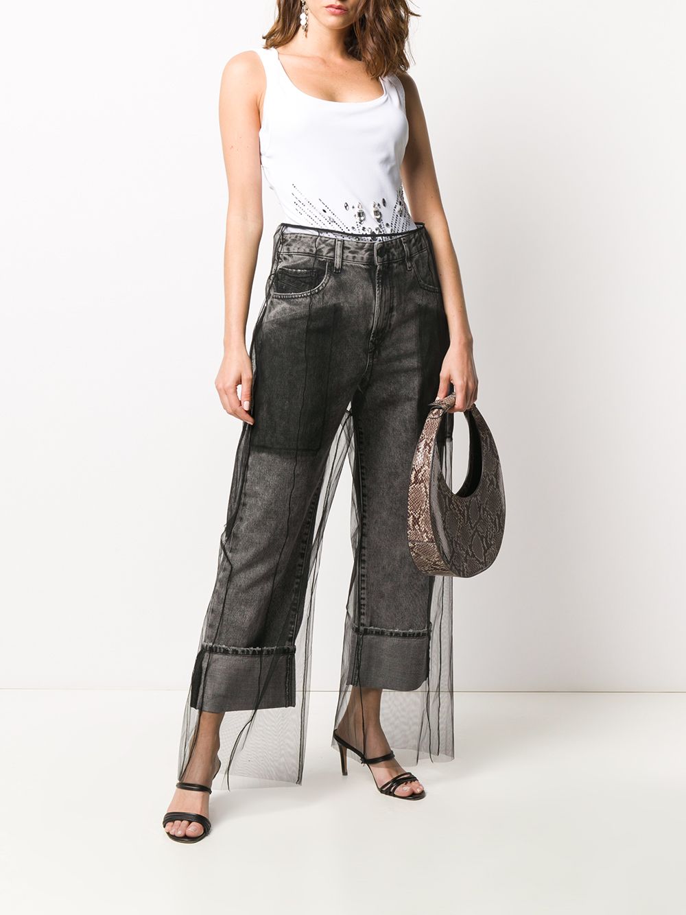 фото Diesel black gold layered tulle jeans