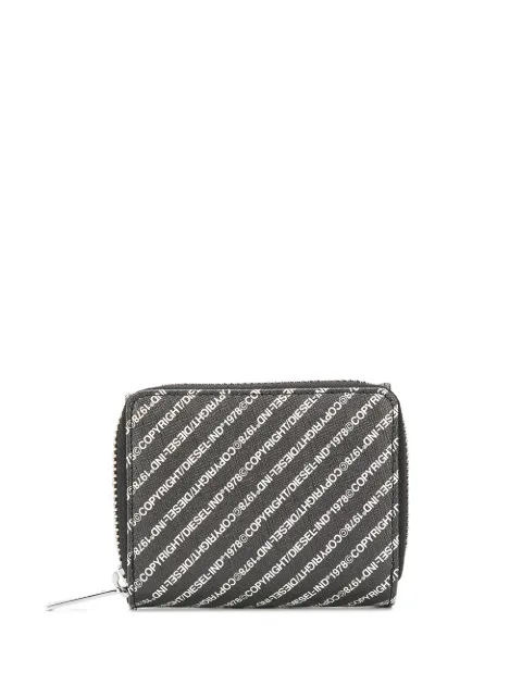 Diesel logo-print bi-fold zipped wallet