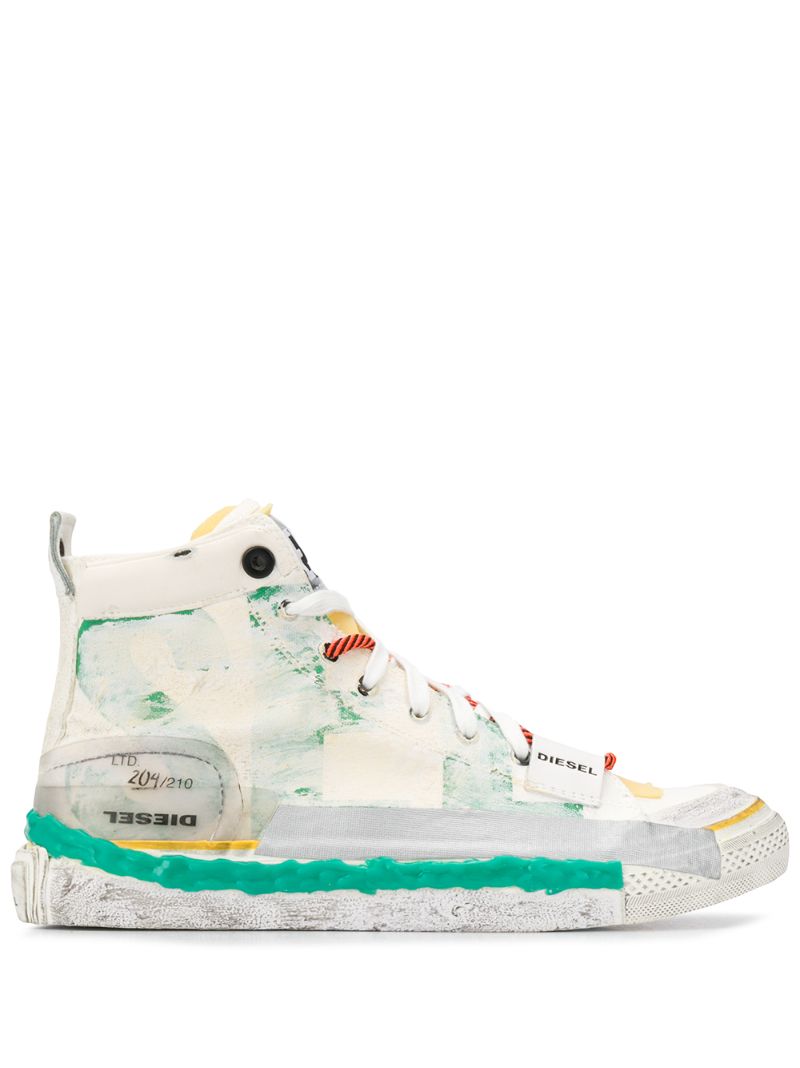 Diesel Deconstructed High-top Sneakers In White