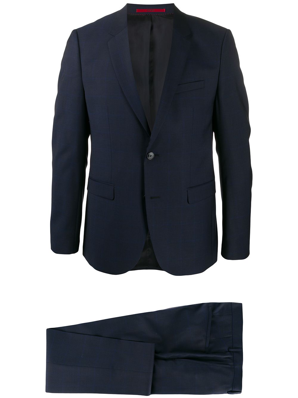 Hugo Boss Check-print Two-piece Suit In Blue