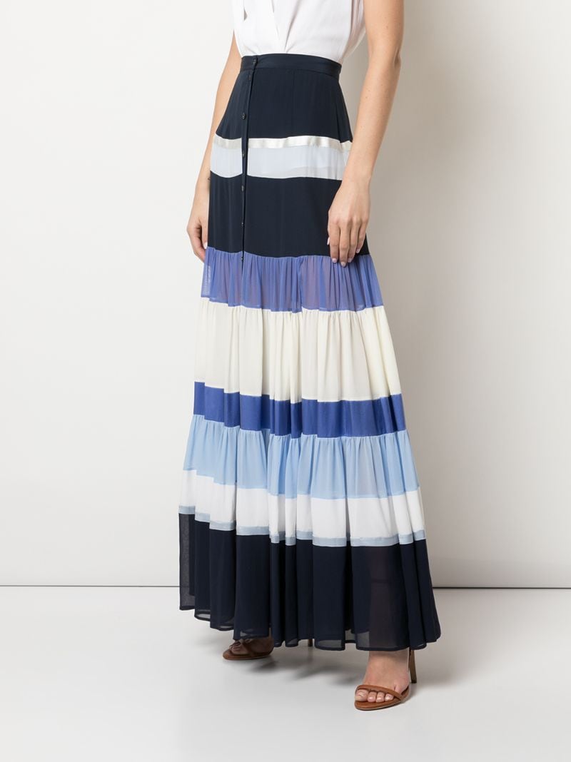 Shop Altuzarra Starboard Striped Maxi Skirt In Blue