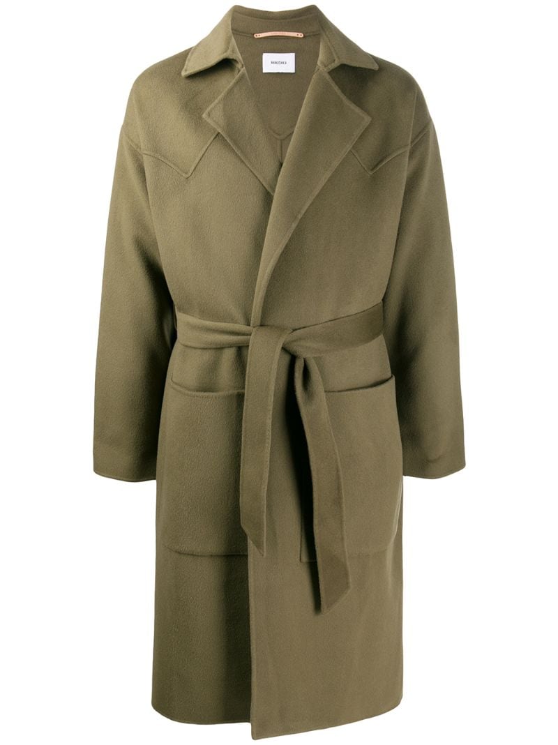 Nanushka Timo Oversized Coat In Green