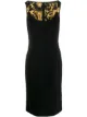Image 1 of Versace scoop neck fitted dress