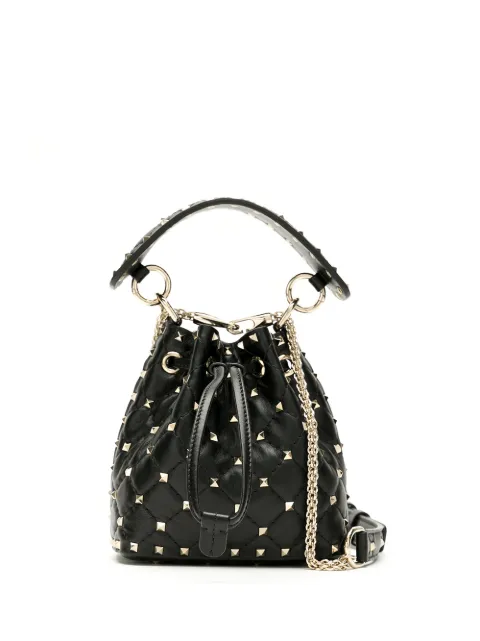 Piccolo Secchiello Rockstud in Vitello Granato Donna | Valentino Online  Boutique