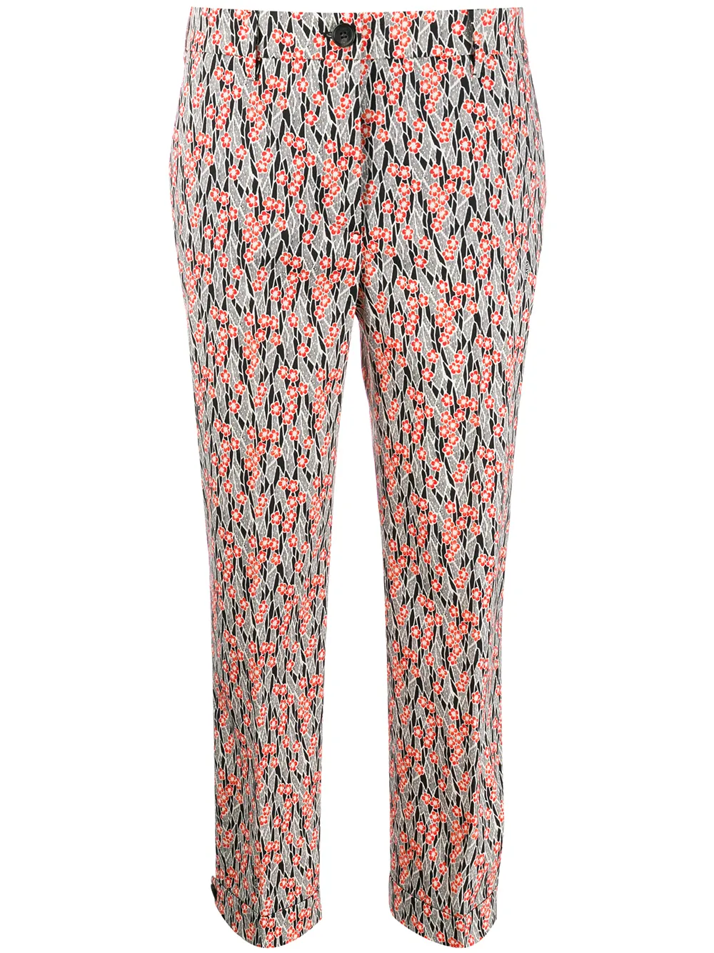 pantalon crop à fleurs