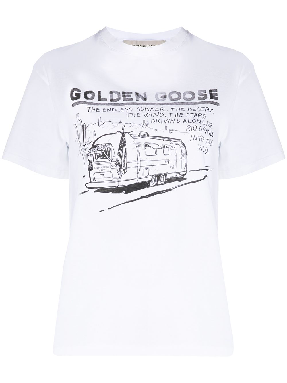 фото Golden goose caravan print t-shirt