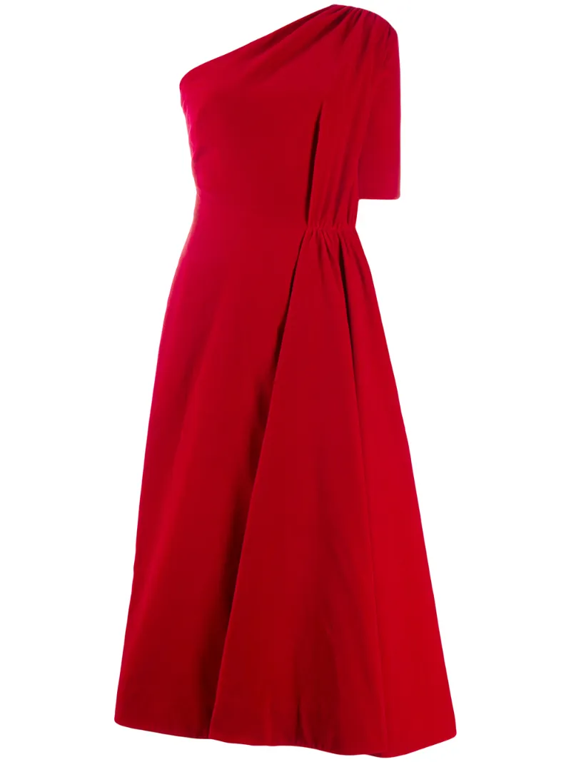 one shoulder cotton dress