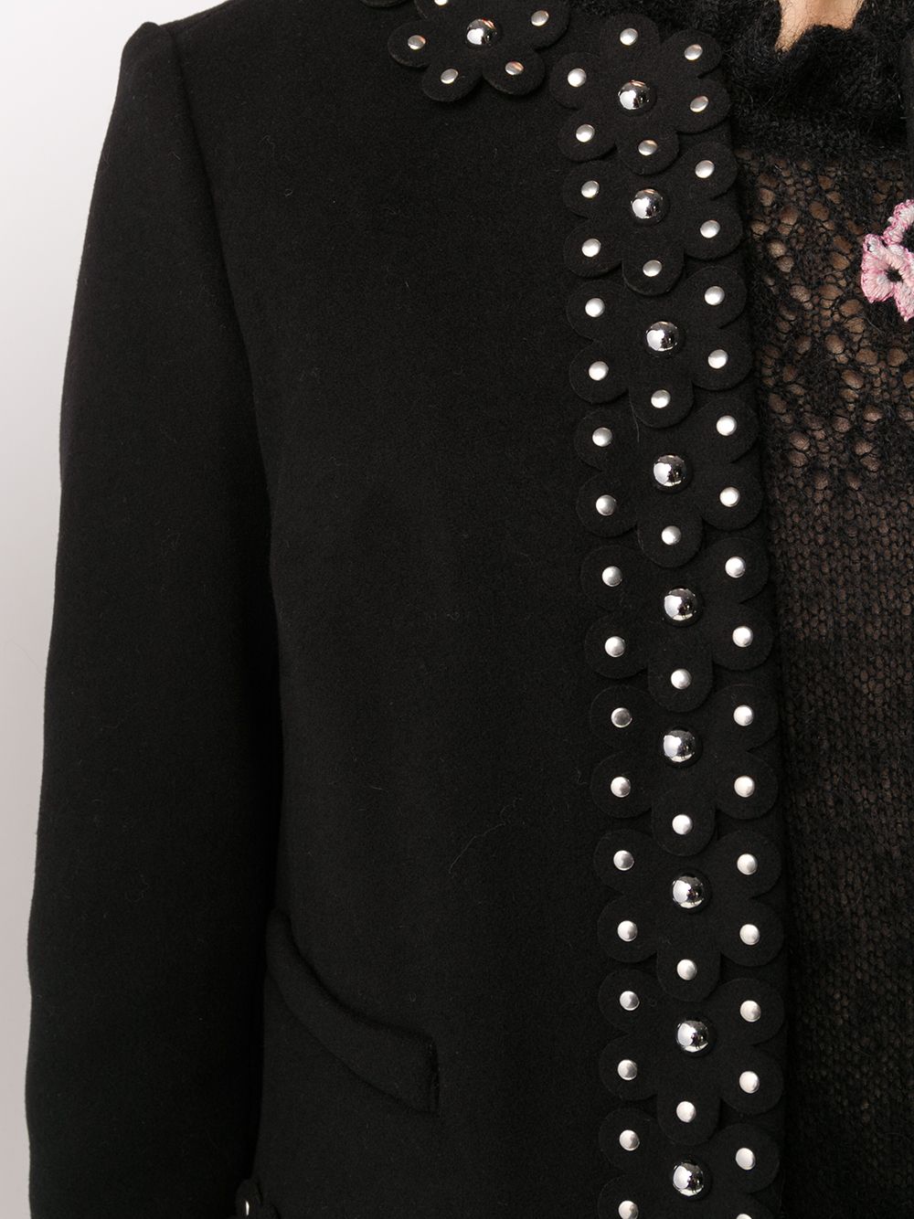 RED Valentino Studded Floral Cropped Jacket - Farfetch