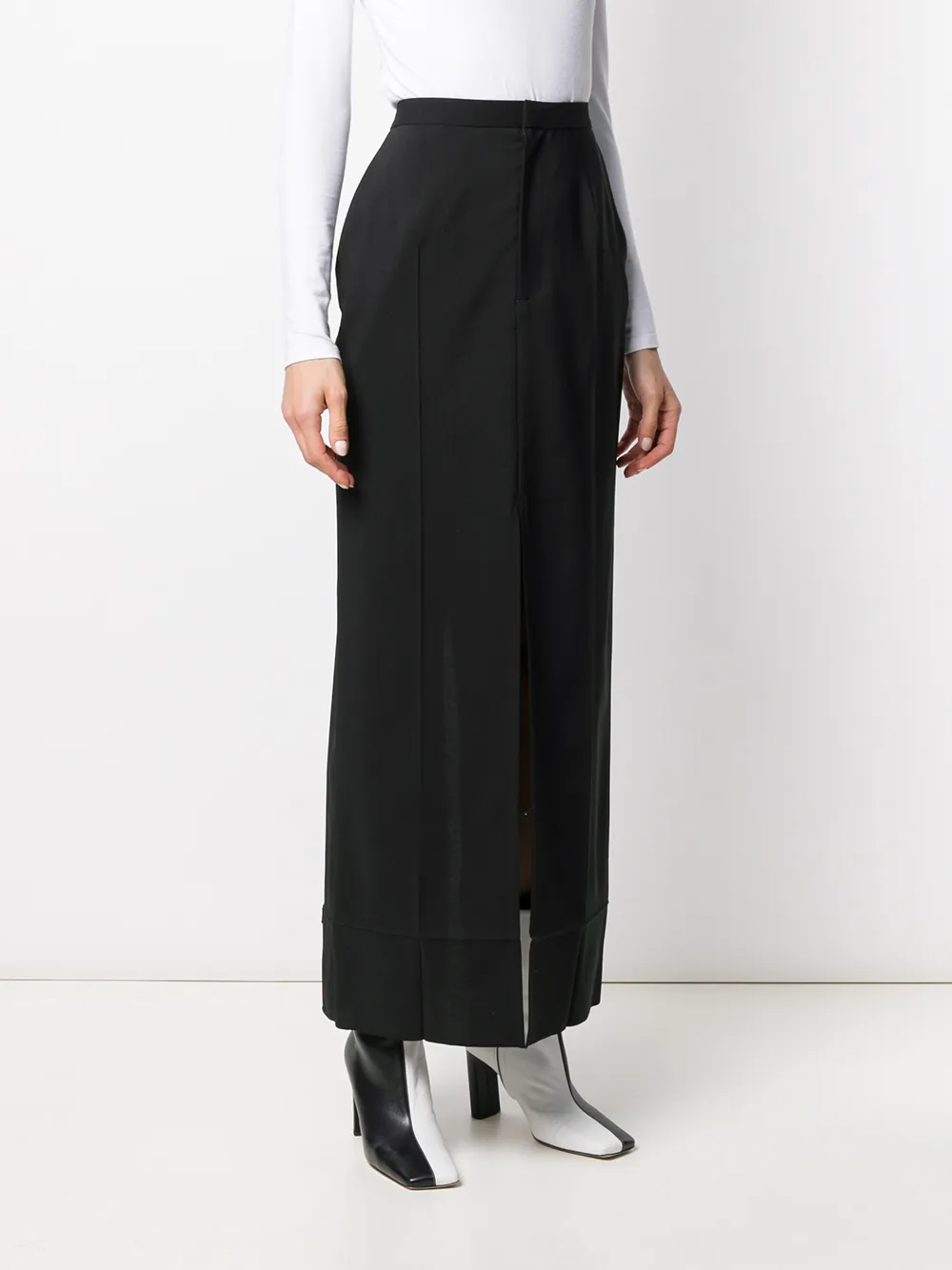 MM6 Maison Margiela Rok met split Zwart