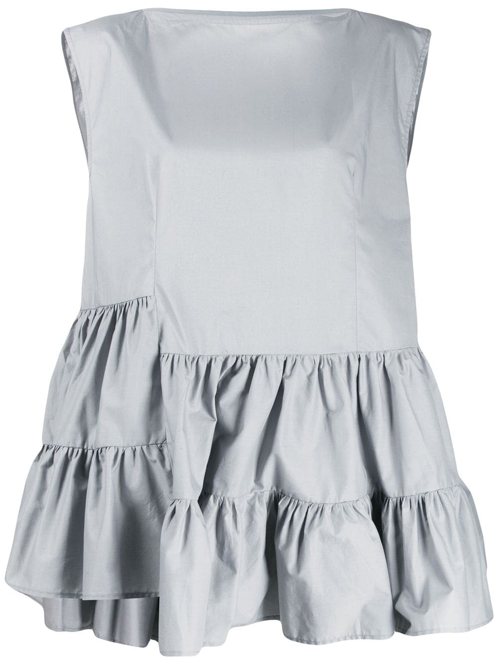 Mm6 Maison Margiela Ruffled Hem Tank Top In Grey