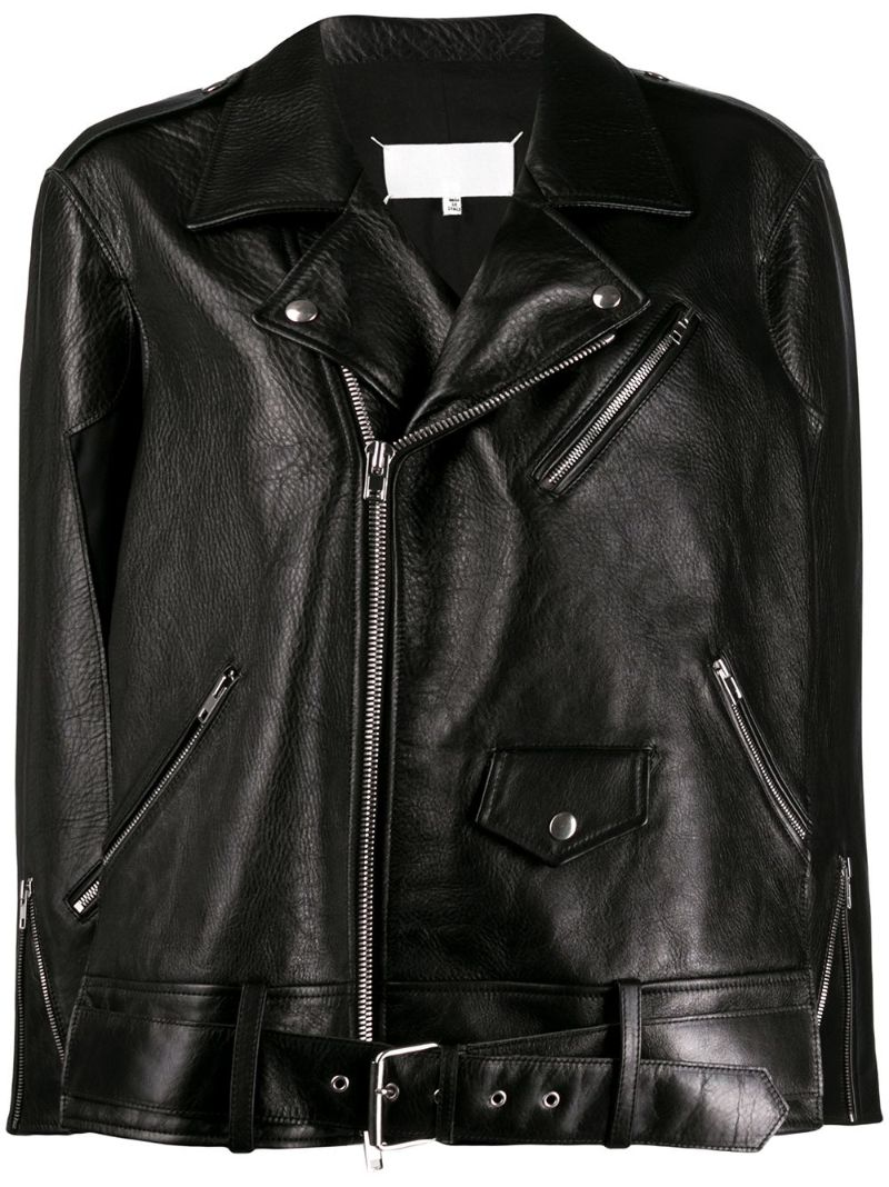 maison margiela oversized leather jacket