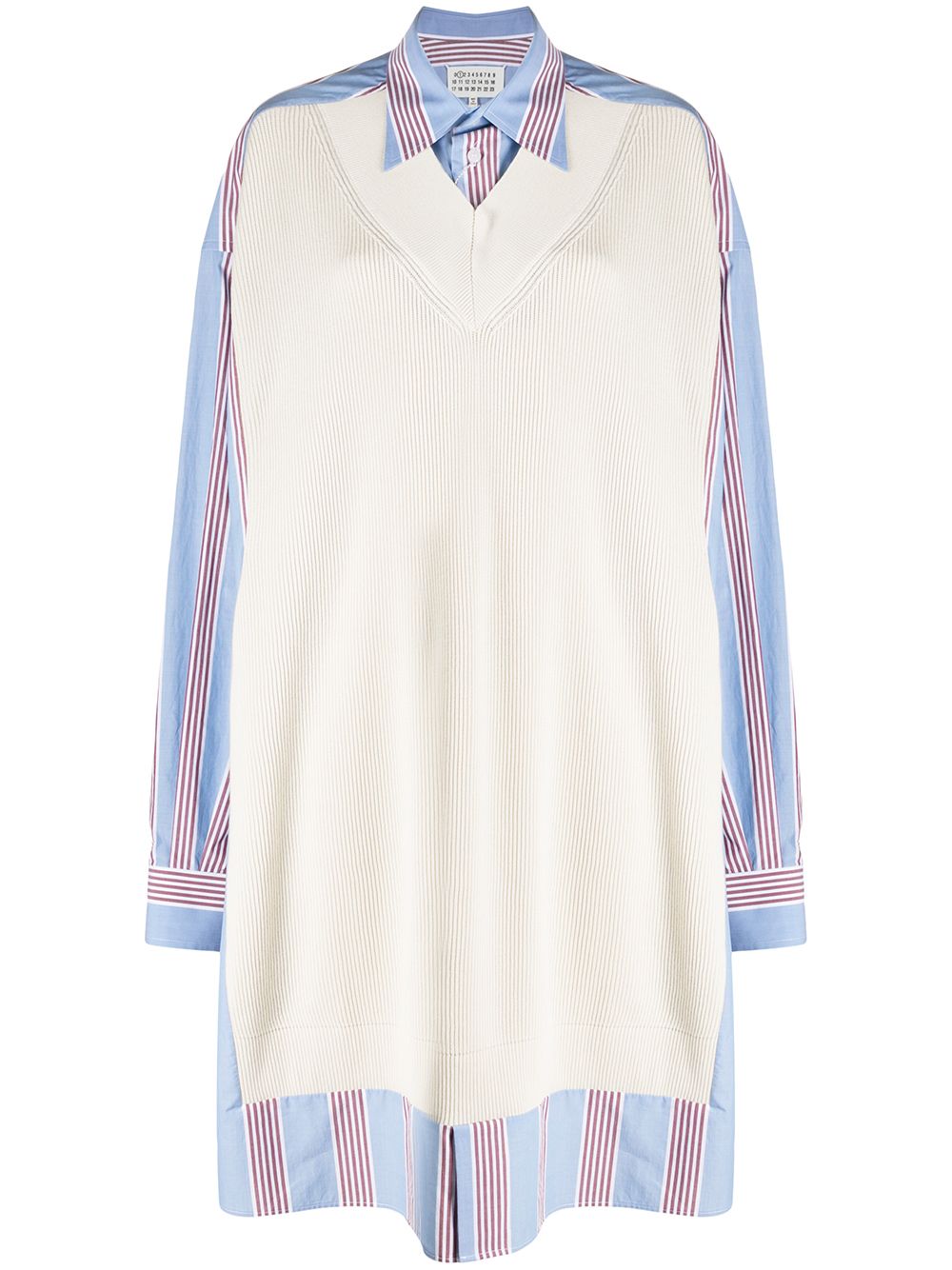 Shop Maison Margiela Striped Jumper Dress In Blue