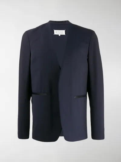 Maison Margiela collarless jacket blue | MODES