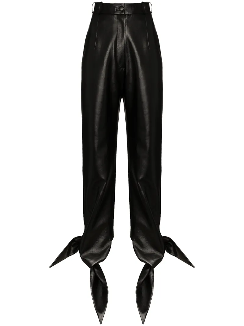 Materiel High-waisted Faux Leather Trousers In Black
