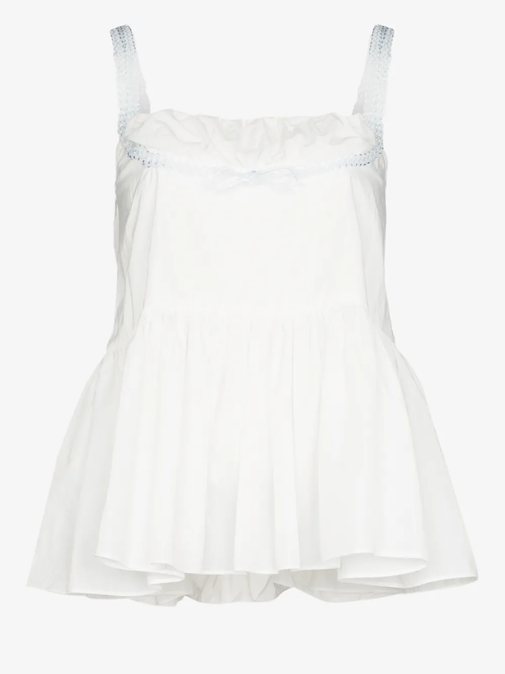 SHUSHU-TONG SHUSHU/TONG BEAD STRAP PEPLUM TOP,ss20to04po19214712227